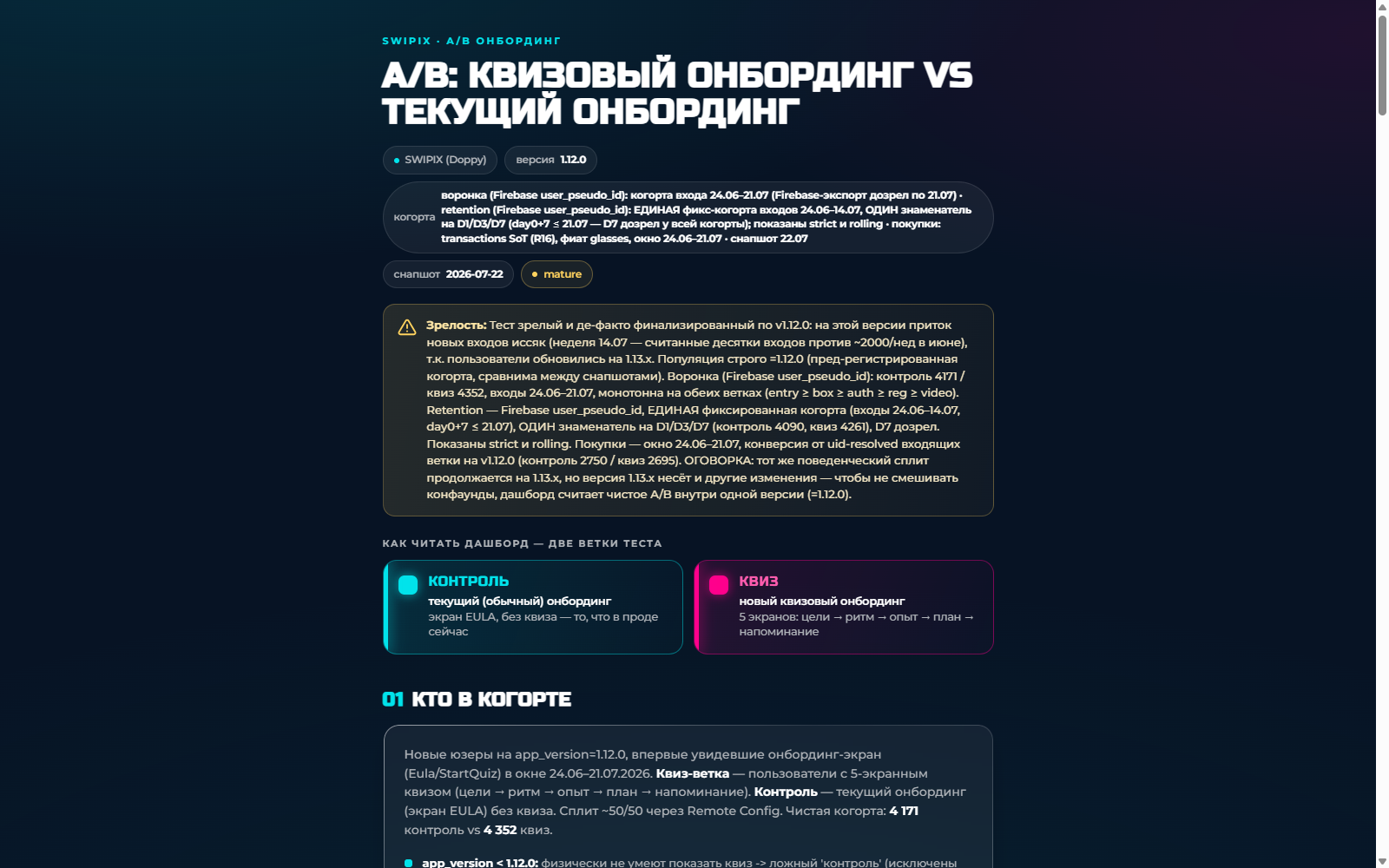 A/B квизового онбординга